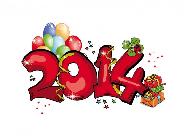 2014 Happy New Year Wallpaper 6 780x580 صور و خلفيات وكفرات لرأس السنة الميلادية 2014 صور مع عبارات تهئة بالعام الميلادي الجديد
